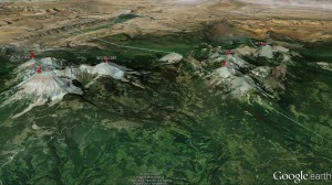 La Sal Mountain Range: SOTA summits (click picture to enlarge)